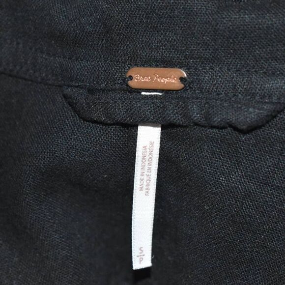 Free People Black Linen Blazer- S - Picture 4 of 4